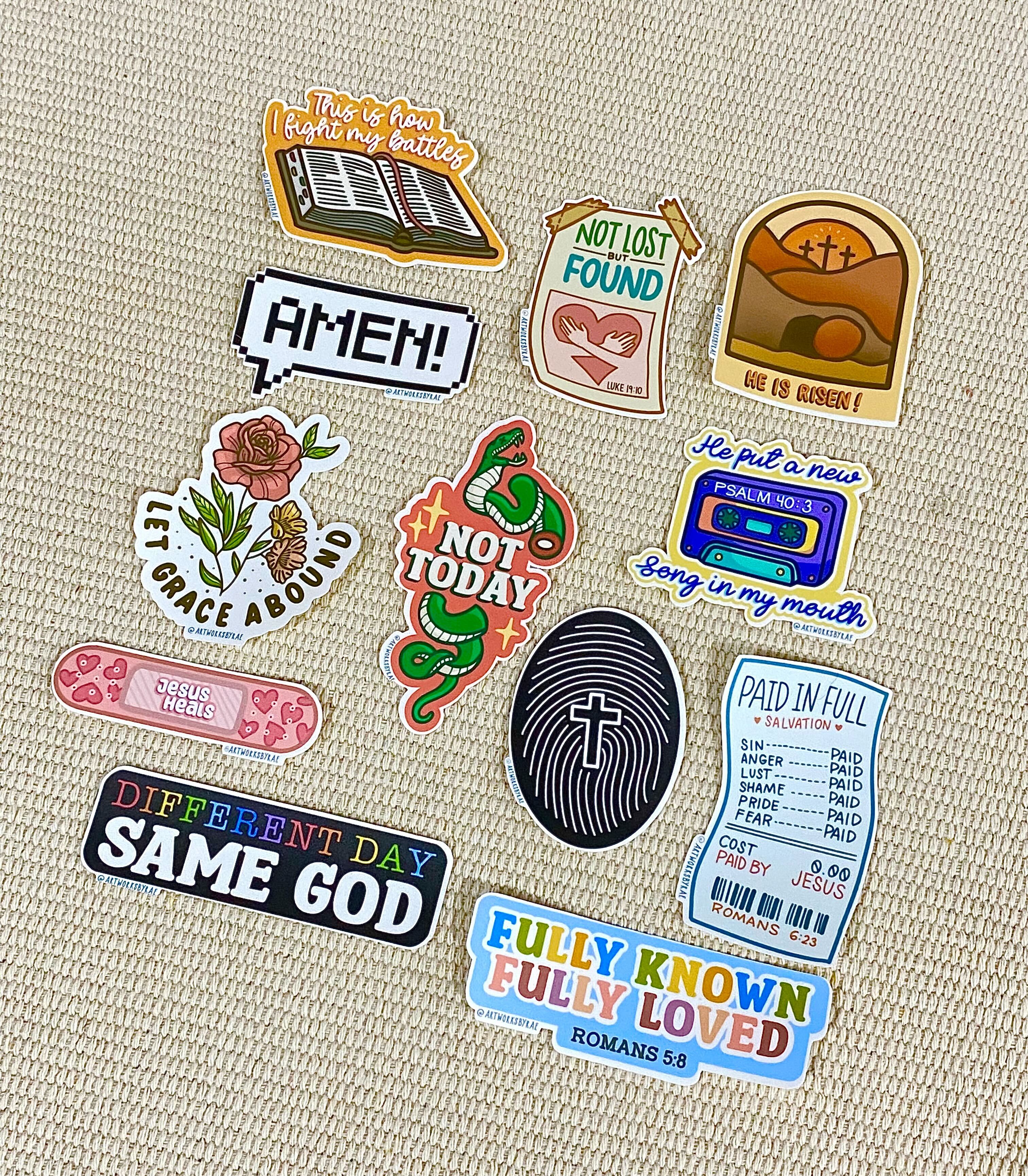 Christian & Bible Phrase Sticker Pack 3